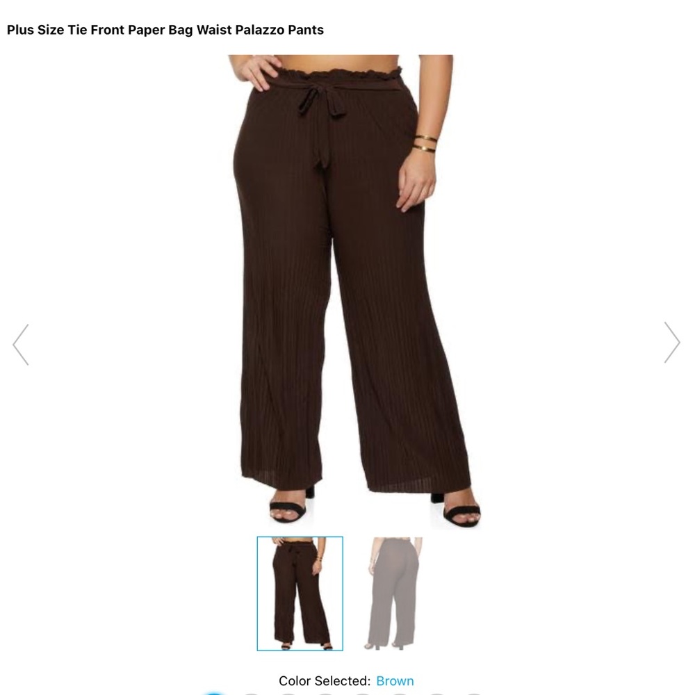 Tie front paper bag waist palazzo pants